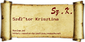 Szútor Krisztina névjegykártya