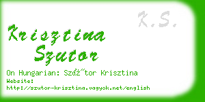 krisztina szutor business card